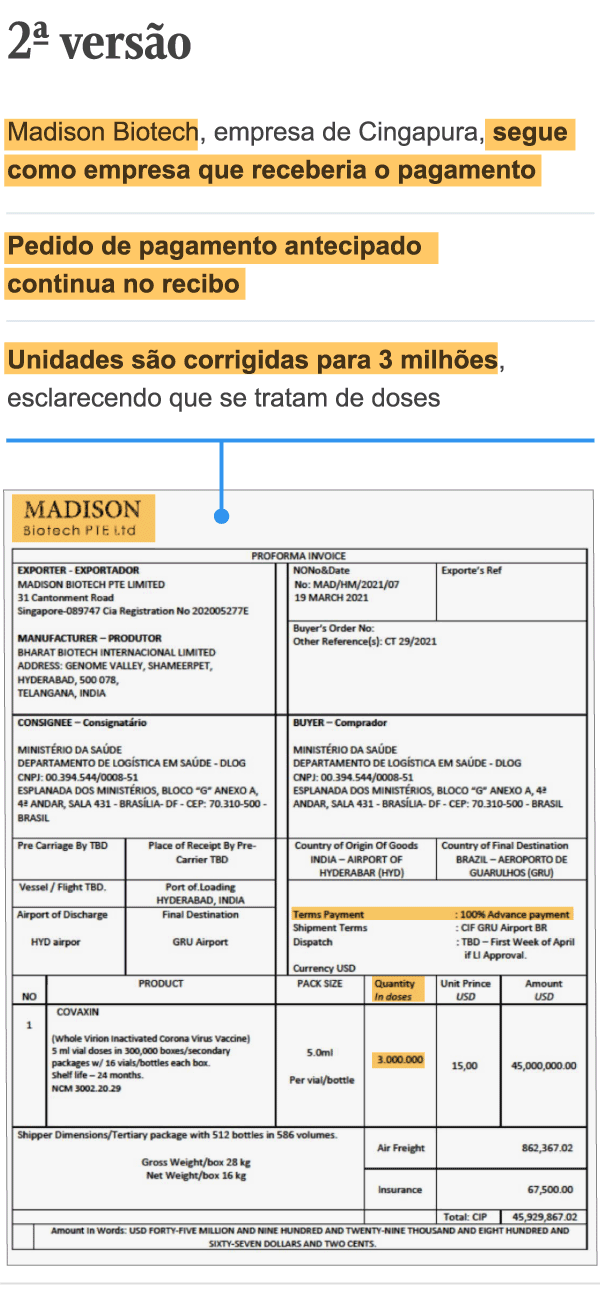 Documento sobre Covaxin que Palácio do Planalto diz que não existe está em sistema do Ministério da Saúde info covaxin doc2 mobi